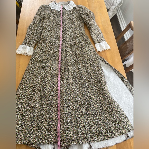 Vintage Cottagecore Robe Floral House Dress Grandma Quilted Nightgown Pockets - Picture 14 of 16